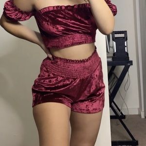 Burgundy two piece set